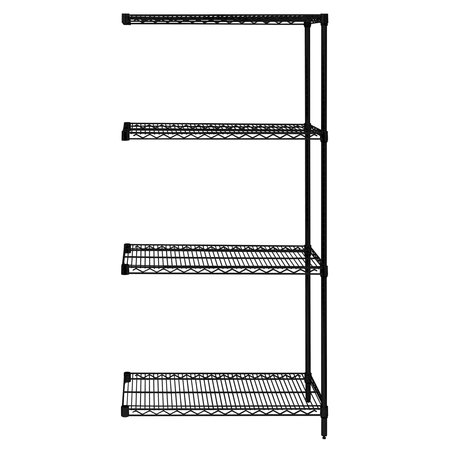 QUANTUM STORAGE SYSTEMS Add-On Kit 36"X60"X54", Black Epoxy AD54-3660BK